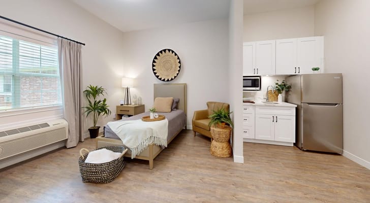 Cozy resident room with modern furnishings