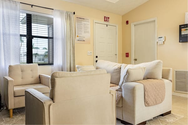 Comfortable seating area in the shared living space