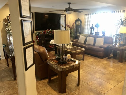 Interior common area with seating and decorations