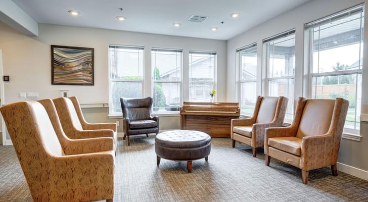 Bright common area with comfortable seating