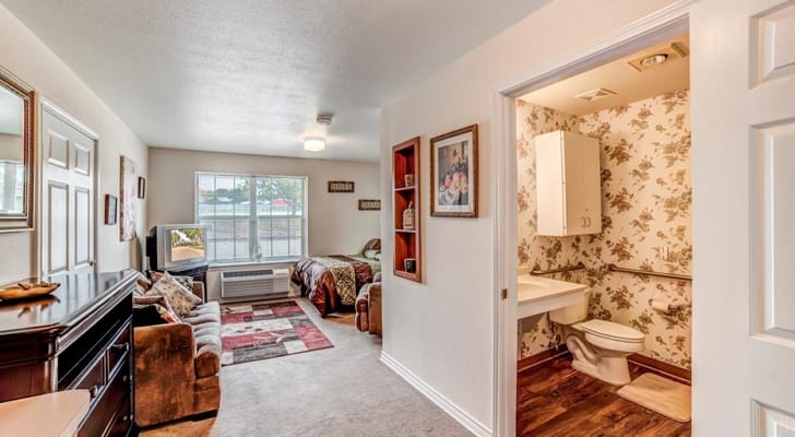 Cozy interior view of a private resident room