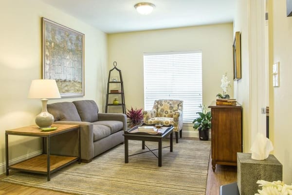 Cozy interior living area with seating and decor