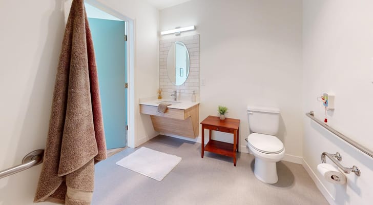 Bathroom with modern features and accessible design