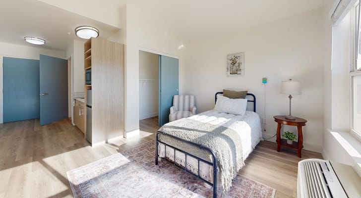 Bright and spacious resident room with modern furnishings