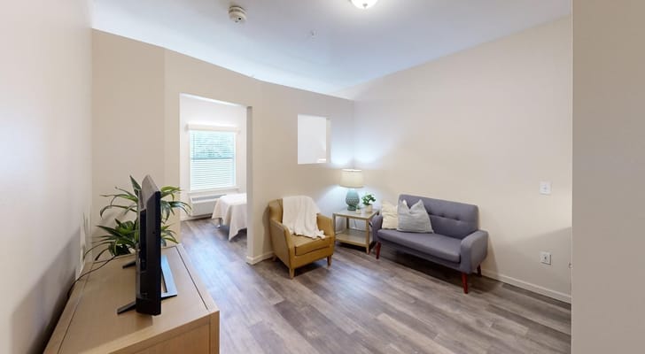 Cozy interior of a resident room with furnishings