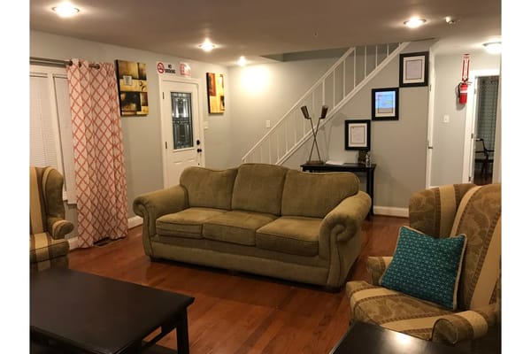 Common area with seating and decor