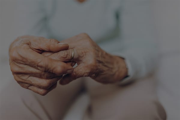 Close-up of an elderly person's hands