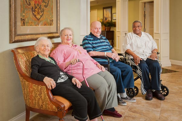 Residents enjoying company in a common area