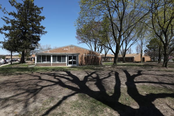 Exterior view of St. Anne's Mead assisted living facility