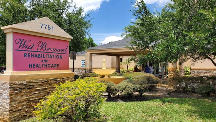 Exterior view of the West Broward Rehabilitation and Healthcare center