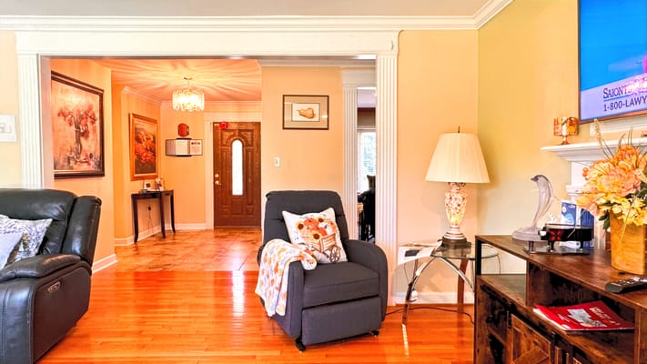 Bright and inviting common area with cozy seating