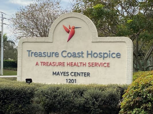 Sign of Treasure Coast Hospice at the Mayes Center