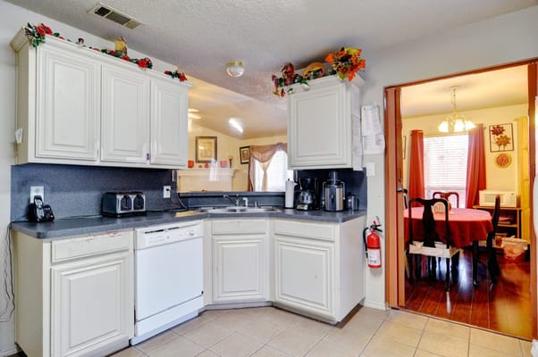 Interior view of a kitchen area in a residential care home