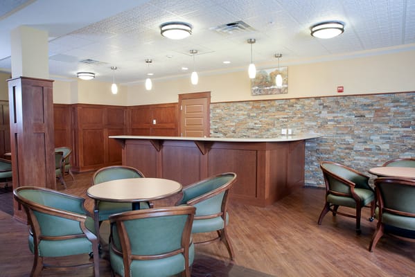 Interior view of a lounge area with seating