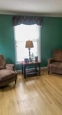 Cozy sitting area in a senior living room