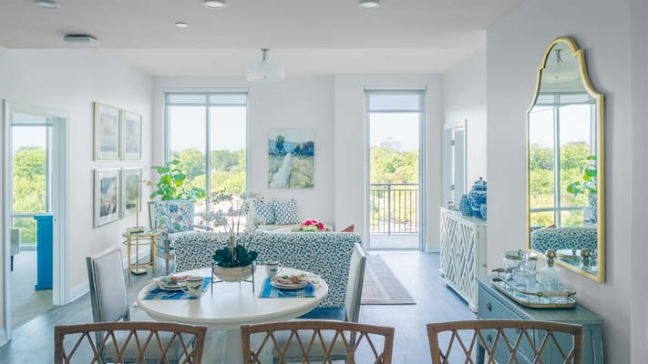 Bright and inviting living area in a senior facility