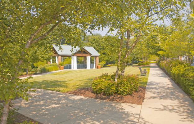 Beautifully landscaped outdoor area with gazebo