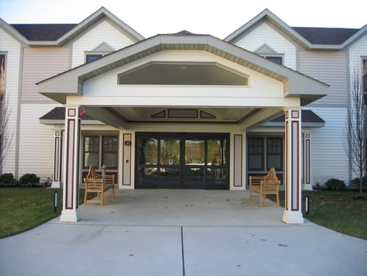 Front entrance of a senior living facility