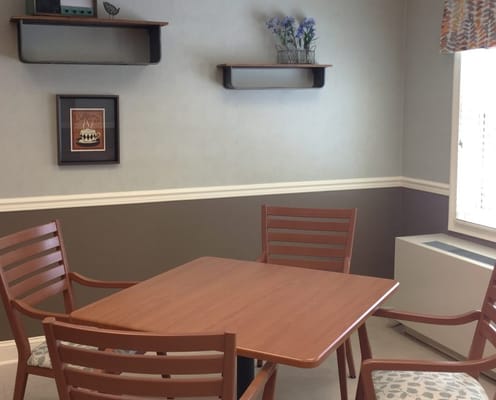 Cozy common area with seating around a table