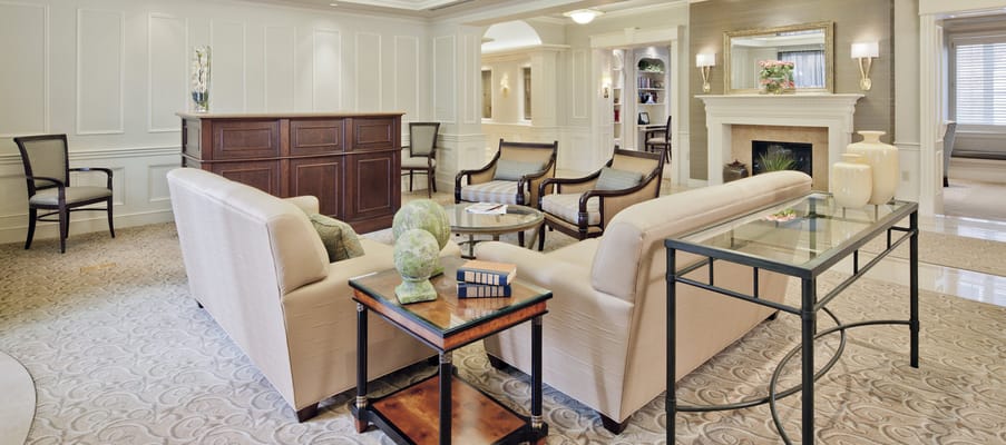 Cozy common area with stylish seating and decor.