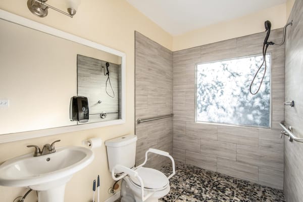 Modern bathroom with accessible features