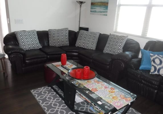 Cozy living room area with seating and decor