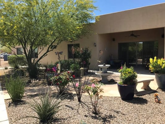 Beautiful garden area with colorful plants and flowers