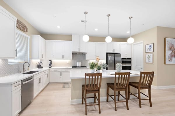 Bright and modern kitchen in an assisted living facility