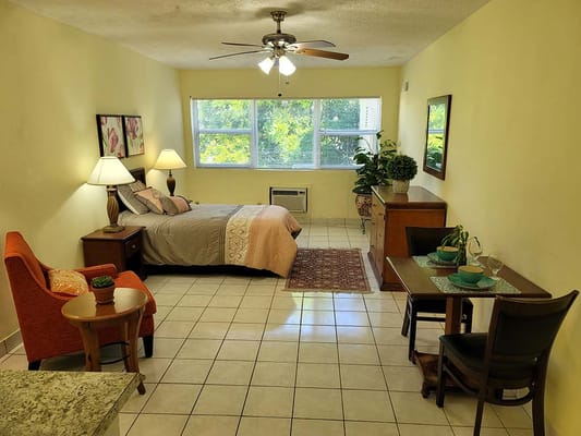 Cozy bedroom with modern furnishings and natural light