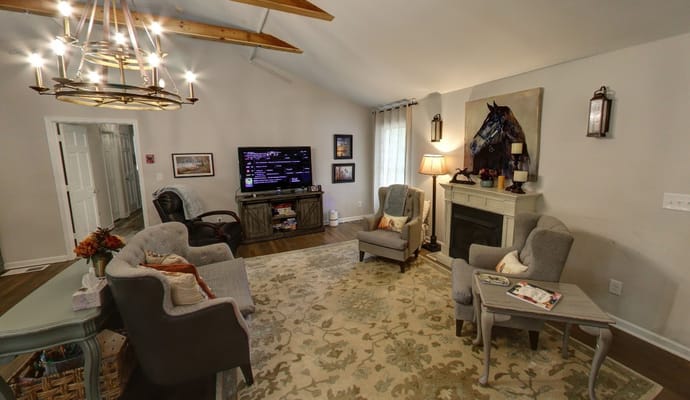 Cozy common area with seating and decor