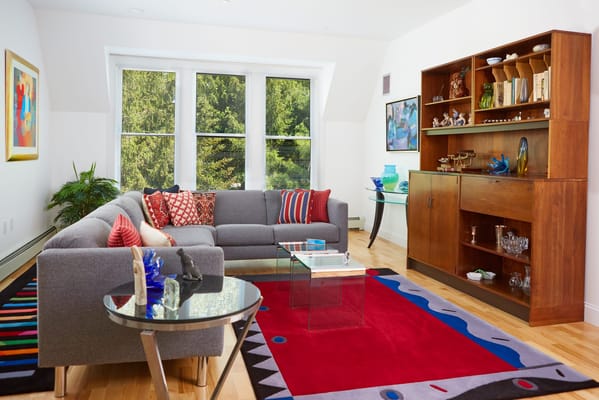 Cozy interior lounge area with modern furniture