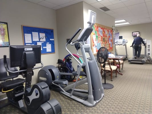 Interior fitness area with exercise equipment