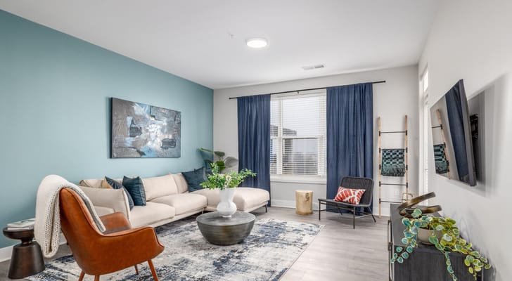 Bright common area with comfortable seating