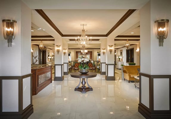 Elegant lobby area with seating and decor