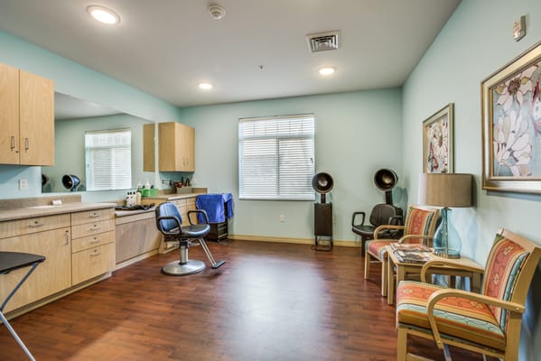 Interior of a beauty salon in a senior living facility