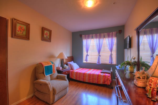 Cozy private resident room with warm decor