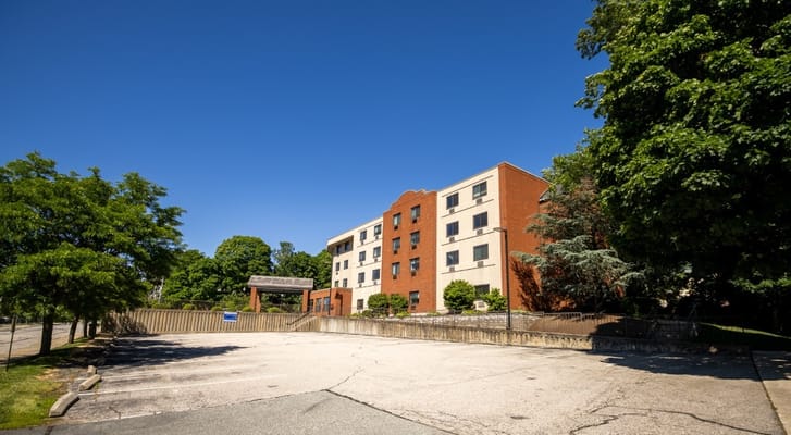 Exterior view of a senior living facility building