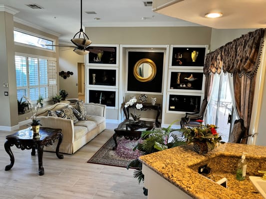 Cozy living room with elegant furniture and decor