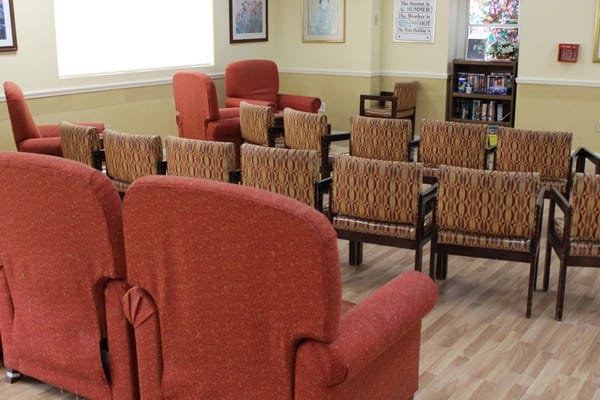 Common area seating in an assisted living facility