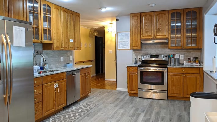 Interior view of a kitchen in a senior care facility