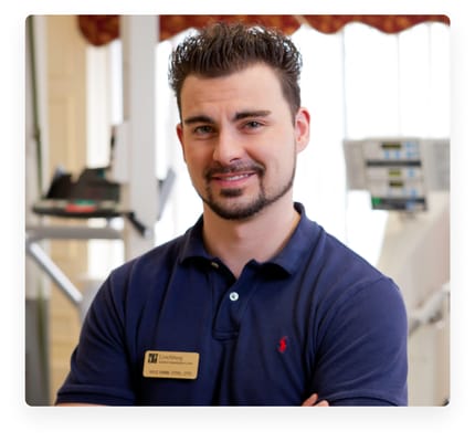 Staff member in an activity room