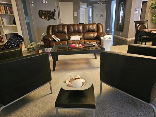 Common area with seating and a coffee table