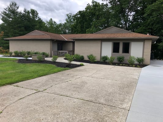 Exterior view of a senior care facility building