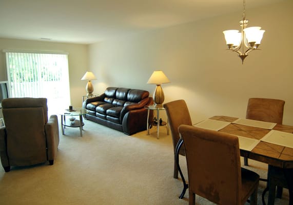 Interior view of a cozy living space with furniture