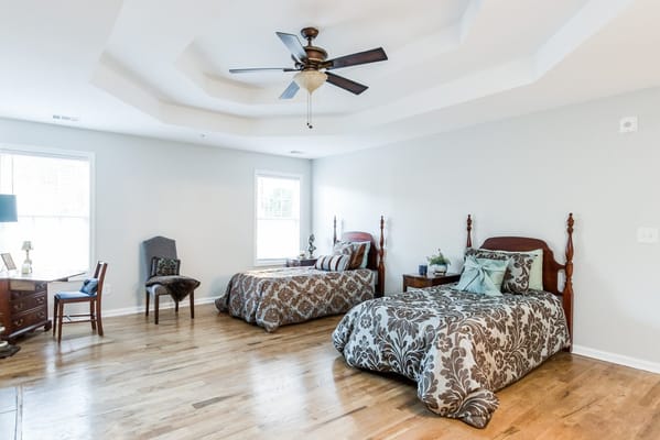 Bright and spacious resident room with two beds