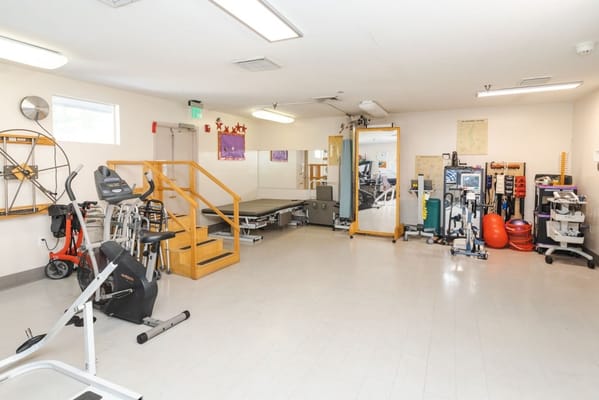 Interior of a fitness room with exercise equipment
