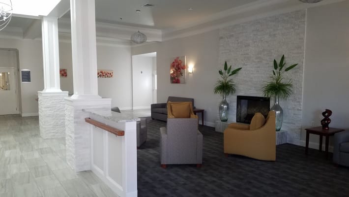 Interior view of a cozy lounge area