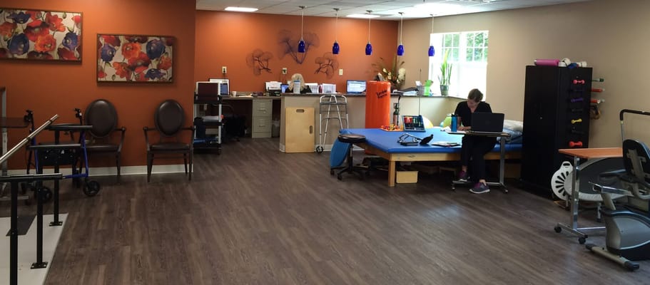 Interior common area with staff and equipment