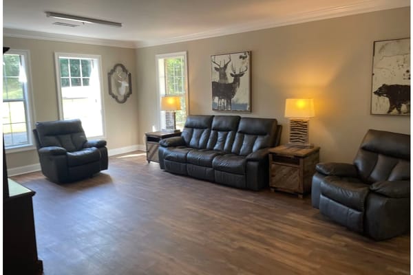 Common area with comfortable seating and natural light