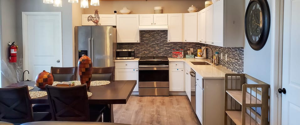 Modern kitchen in an assisted living facility
